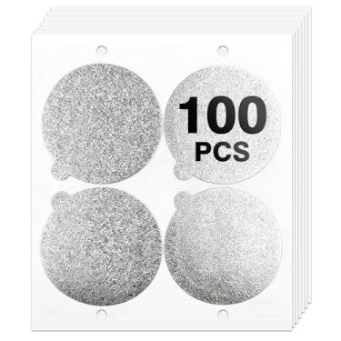 Imagem de 100 tampas de vedação de alumínio para refil de cápsulas de café Nespresso, compatível com cápsulas Nespresso Vertuo Nespresso VertuoPlus Espresso