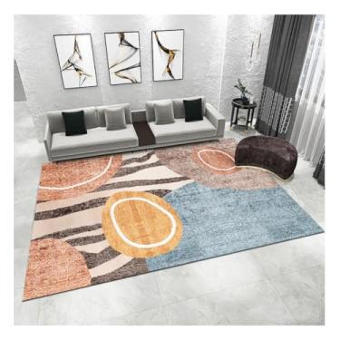 Imagem de HGTRH Tapetes de área para quarto, sala de estar, estilo geométrico, lavável, antiderrapante, antiderrapante, pilha grossa, suporte TPR para sala de jantar, cozinha, escritório, A 1,5 x 2,4 m