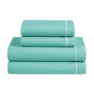 Imagem de Jogo de Lençol Queen 4 Peças 100% Algodão 400 FIOS PERCAL (verde claro)