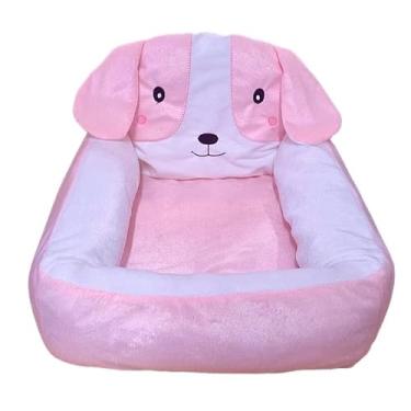 Imagem de Cama Pet para Cachorro e Gato com Pelúcia | Antialérgica e Lavável | Conforto para Pets Pequenos e Médios(Rosa/Branco)