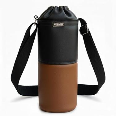 Imagem de Bolsa Térmica (PRETO COM MARROM) RAMIERE para Garrafa de 2 LITROS em Couro Sintético - Coleção Cores VERÃO 2026