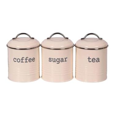 Imagem de YWJLQH Conjunto de 3 Organizadores de Recipientes para Alimentos, Potes de Ferro para Armário de Cozinha, Ideal para Guardar Alimentos, Biscoitos E Outros Ob, Style C, Tamanho real