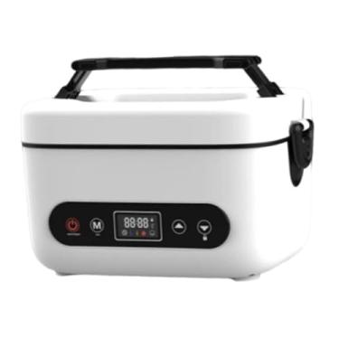Imagem de IEUDNS Lancheira elétrica sem fio com aquecedor de alimentos, à prova de vazamentos, ideal para escritório, refeições, trabalho, viagem, camping, para homens, Branco