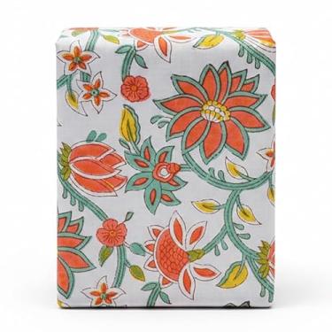 Imagem de Parafuso de tecido de algodão feito à mão com estampa em bloco - corte contínuo para roupas e cortinas - têxtil de qualidade premium - 111,8 cm de largura - 10 jardas - multicolorido (BPF-212-10)