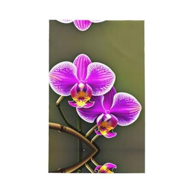 Imagem de XLLingL Toalhas de cozinha de waffle com estampa de flores de orquídea, panos de prato de microfibra, perfeitos para decoração e limpeza de cozinha - 1 peça