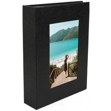 Imagem de Álbum Fotografia Premium 10x15 Para Fotos Porta Retrato Fotográfico Na Capa (200 fotos Preto)