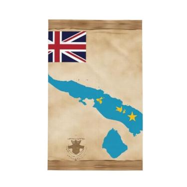 Imagem de XLLingL Mapa de bandeira Tuvalu com impressão de ilhas toalhas de cozinha waffle, panos de prato de microfibra, para decoração e limpeza de cozinha - 1 peça
