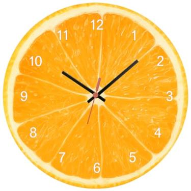 Imagem de Relógio De Parede 29cm Cozinha Decorativo Silencioso (Cozinha22 - Laranja)
