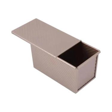 Imagem de Forma Retangular Antiaderente Com Tampa Em Aço Carbono, Molde De Pão C