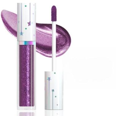 Imagem de Delineador de sombra líquida brilhante com glitter, delineador em bastão metálico colorido de alto pigmento, à prova d'água, conjunto de maquiagem brilhante de longa duração para mulheres, flor de mel