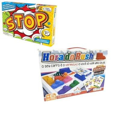 Imagem de Kit 2 Jogos de Tabuleiro Hora do Rush e Stop