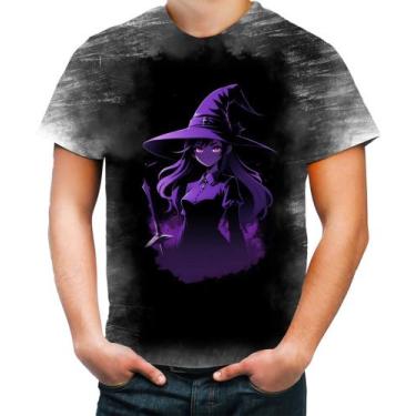 Imagem de Camiseta Desgaste Bruxa Halloween Púrpura Festa 8 - Kasubeck Store®, M