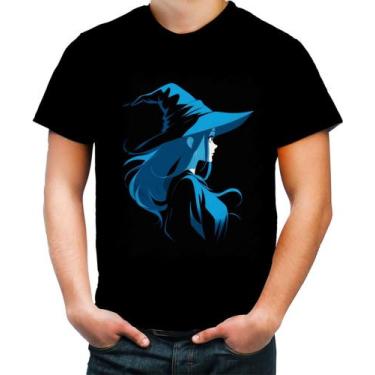 Imagem de Camiseta Colorida Bruxa Halloween Azul Festa 12 - Kasubeck Store, INF 