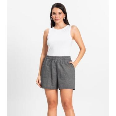 Imagem de Bermuda Feminina em Viscose Sarjada Pesada Rovitex Preto, G, Preto