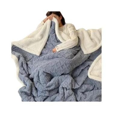 Imagem de Cobertor De Lã Quente E Macio Em Veludo De Cordeiro Para Cama, Sofá E 