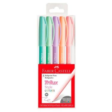 Imagem de Caneta Trilux Style Colors Ponta Média com 5 Cores - Faber- Castell - 
