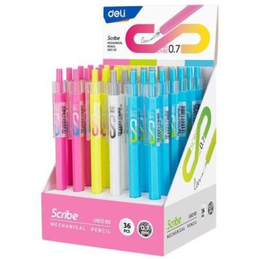 Imagem de Lapiseira 0.7MM Scribe com Borracha 4 Cores Display com 36 - Deli