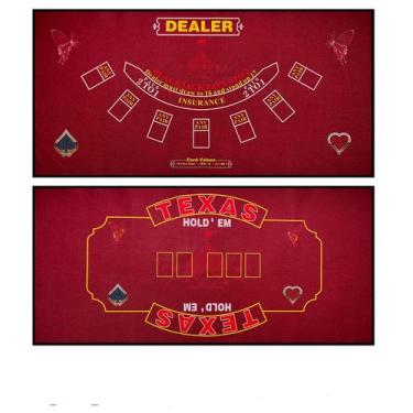 Imagem de Tapete de Poker WaLiken 91x183cm Dupla Face Texas Hold'em