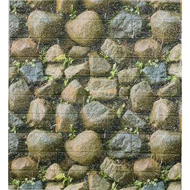 Imagem de WSWJDW Papel de parede 3D autoadesivo à prova d'água Fundo de TV Papel de parede da sala de estar Papel de parede de tijolo da decoração do quarto, ZY009,70cmx77cm