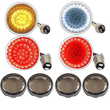 Imagem de DTR2017 1157 Dianteiro Traseiro LED Sinal de Direção, 5 cm Bullet Duplo Contatos Motocicleta Luz de Corrida para Harley Street Glide, Dyna, Sportster 1200, Iron 883, Road King 2020