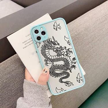 Imagem de Capa de telefone com padrão animal dragão fashion para iphone 13 12 11 pro max x xs xr 8 7 6 plus capa dura transparente fosca, estilo 10, para iphone x