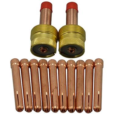 Imagem de RIVERWELD Corpo de pinças de lente de gás TIG 45V25 10N23 (1/16" e 1,6 mm) Kit de tamanhos variados para DB SR WP 17 18 26 TIG Tocha de solda 7 peças