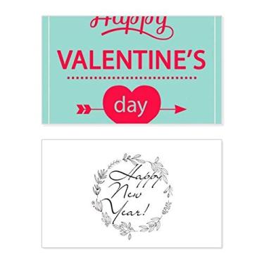Imagem de Cartão de felicitações Happy Valentine's Day Green Heart New Year Festival Bless Message Present