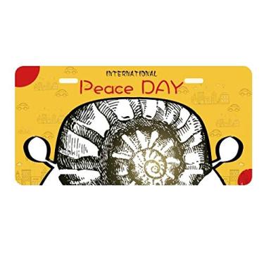 Imagem de DIYthinker Placa de carro com estampa de caracol Black Marine Life Decoração de carro Dia da Paz