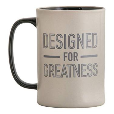 Imagem de DaySpring Caneca de café de cerâmica inspiradora projetada para grandeza, 400 ml, cinza