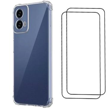 Imagem de Kit Capa Anti Quedas + 2x Películas de Vidro 3D Compatível Com Moto G34