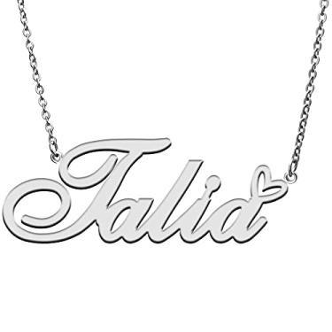 Imagem de RONKAH Colar de nome personalizado personalizado com coração colar de nome personalizado para mulheres colar de moda pessoal melhor presente para menina, mãe, filha, amizade, Natal, aniversário,