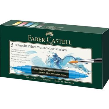 Imagem de Faber-Castell Albrecht Durer Marcadores de aquarela para artistas – 5 cores sortidas – Marcadores de arte multiuso, One Size, 160305