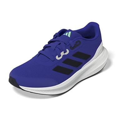 Imagem de adidas Tênis de corrida feminino Falcon 3, Azul lúcido/tinta/branco, 12.5 Little Kid