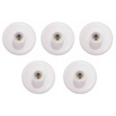 Imagem de Kit 5 Plafon Plafonier Bocal Redondo Branco Soquete E27