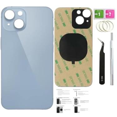 Imagem de ZMVDJZ Substituição de vidro traseiro 14 Plus para iPhone 14 Plus (meia-noite, 6,7 polegadas) com fita pré-instalada + instruções de instalação + ferramentas de reparo + protetor de tela (azul)