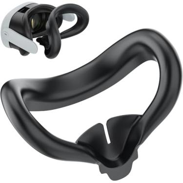 Imagem de Silicone Face Pad Cover for Meta Quest 3 Original VR Headset Accessories, Meta Quest 3 Facial Interface，Meta Quest 3 Accessories VR Face Cushion Pad Mask for Oculus Quest 3 Headset (Black)
