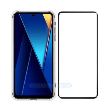 Imagem de Kit Capa Capinha Anti-Impacto Premium Transparente + Película de Vidro 3D Compatível com Xiaomi Poco C65