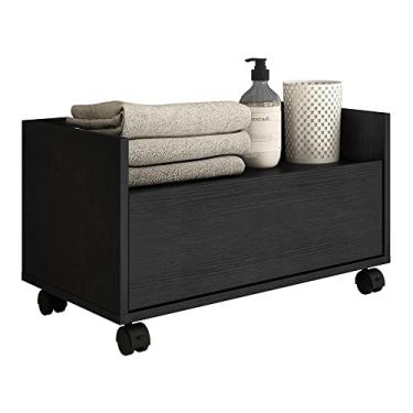 Imagem de Gabinete Armário Banheiro 80cm com Rodízios Multimóveis V5002 Preto