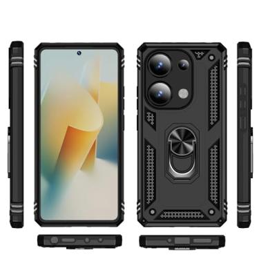 Imagem de Elubugod Capa compatível com Xiaomi Poco M6 Pro 4G, suporte magnético para carro, compatível com Xiaomi Redmi Note 13 Pro 4G 23117RA68G 2312FPCA6G, capa preta