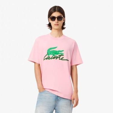 Imagem de Camiseta Lacoste Regular Masculina, Rosa, G