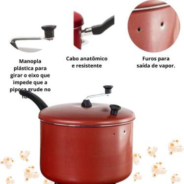Imagem de Panela Pipoqueira Enjoy Antiaderente N22 Cor Vermelha 3,5L - Alegrete