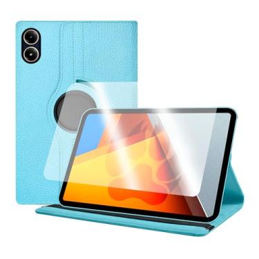 Imagem de Capa Capinha Case Giratória + Pelicula Vidro Para Poco Pad (Tela 12.1") - C7 COMPANY (Azul Claro)