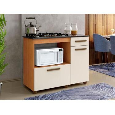 Imagem de Balcão Violeta Fogão 05 Bocas - Kaike, Nature com off white