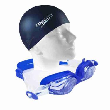 Imagem de Óculos Natação Infantil Speedo Jr Olympic Performance+ Touca, Azul