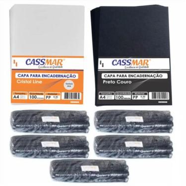 Imagem de 200 Capas E 500 Espirais 07mm 09mm 12mm 14mm 17mm Pretos - Cassmar