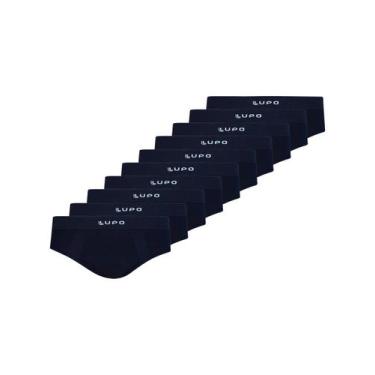 Imagem de Kit com 10 Cuecas Slip Lupo 681-001, Preto, G