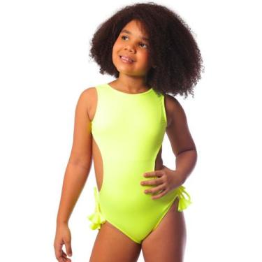 Imagem de Maiô Infanto Juvenil Liso Amarelo Cecí Moda Praia - Ceci Moda Praia, 3