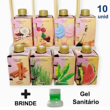 Imagem de Kit 10 Aromatizante Ambiente 280ml Difusor Vareta Perfumado Odorizador