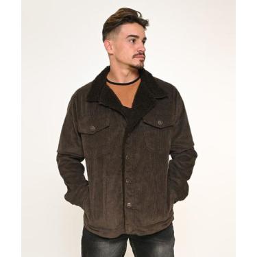 Imagem de Jaqueta Masculina Veludo Cotelê Marrom com Pelo - Razon Jeans, M