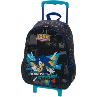 Imagem de Mochila Infantil com Rodinha Sonic DONT STOP 32X44X14CM - Pacific